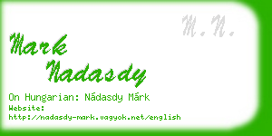 mark nadasdy business card