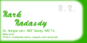 mark nadasdy business card